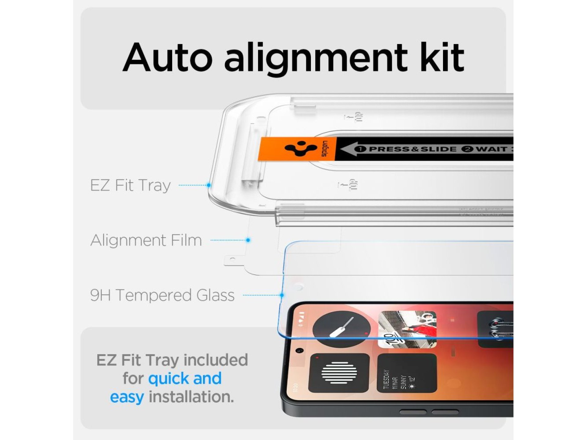 Protector de pantalla de vidrio templado Spigen Glas.tR EZ Fit para iPhone 3A / 3A Pro - Transparent