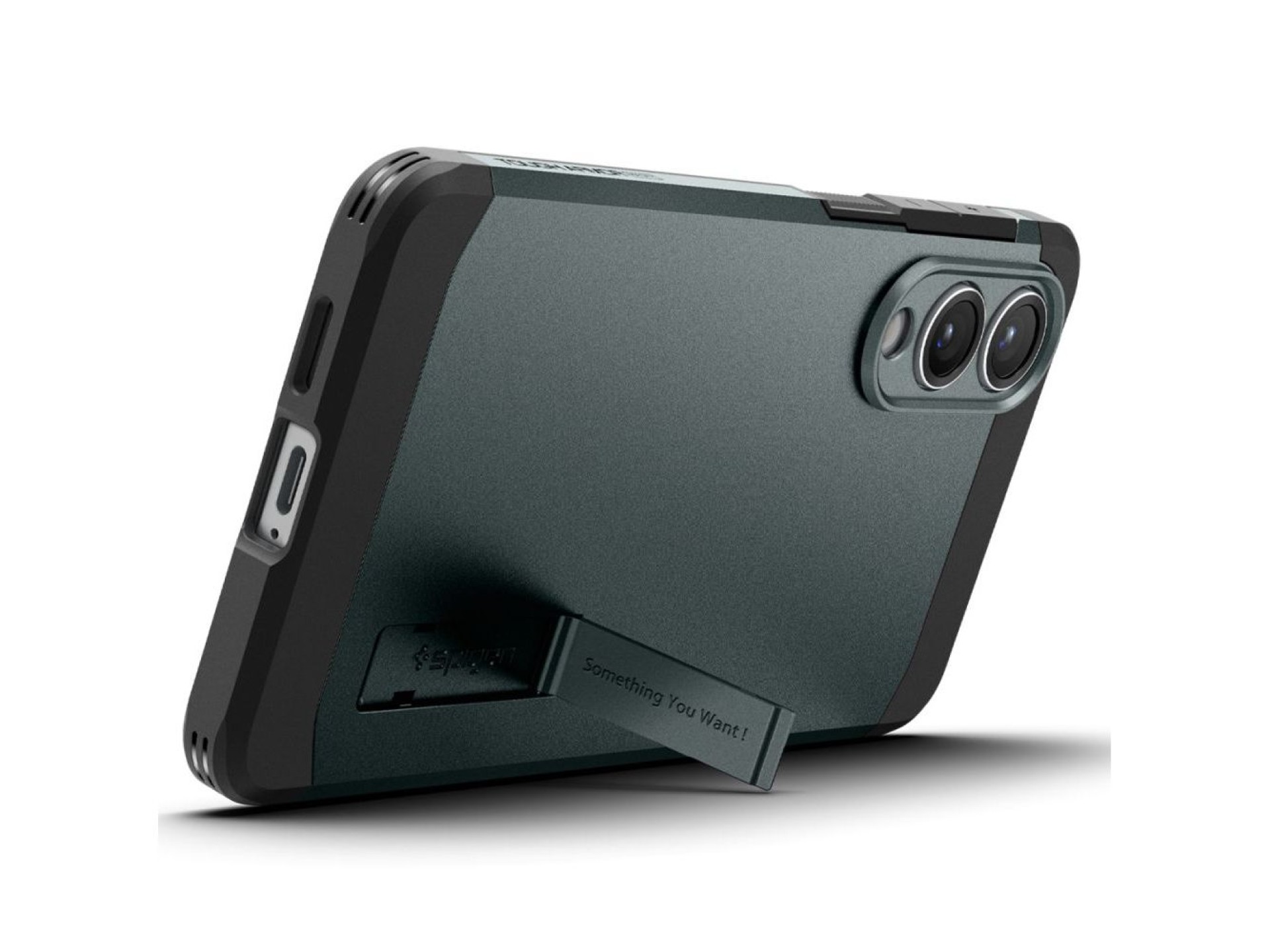 Funda Spigen Tough Armor MagSafe para Samsung Galaxy S25 Edge - Verde/Negro