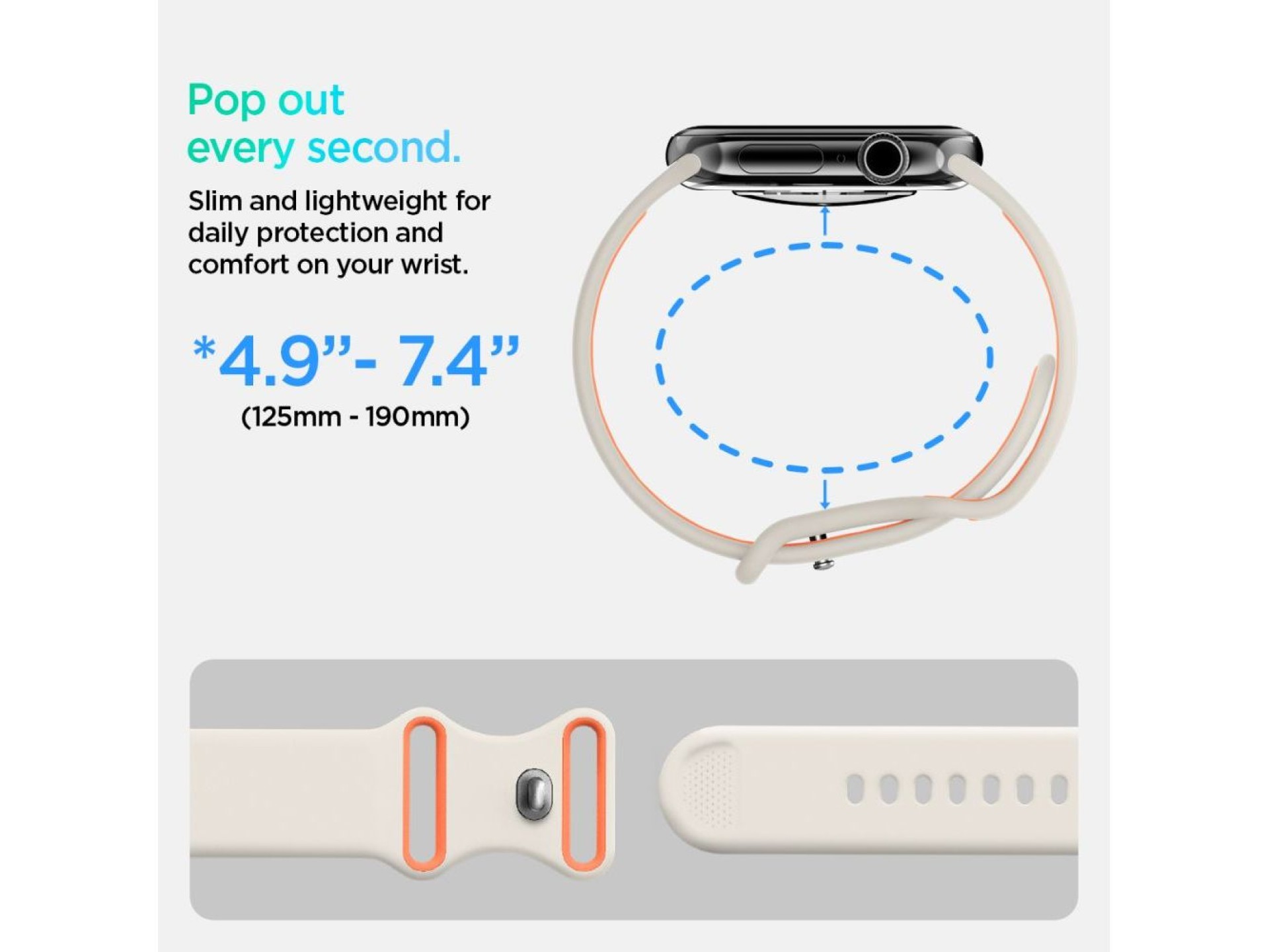 Correa Spigen Nano Pop para Apple Watch de 40/41/42 mm - Beige