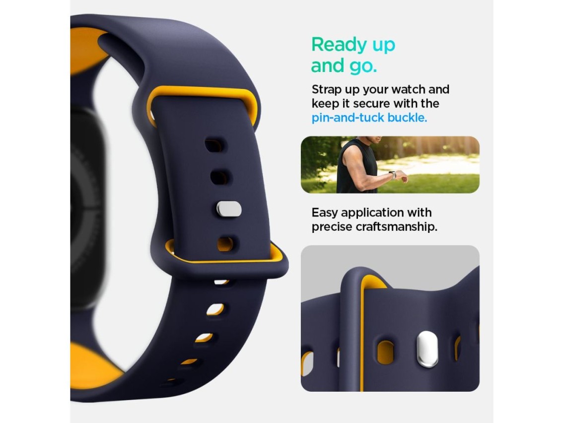 Correa Spigen Nano Pop para Apple Watch de 40/41/42 mm - Azul marino/Naranja