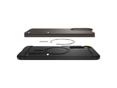 Funda Spigen Tough Armor MagSafe para Samsung Galaxy S25 Edge - Gris/Negro