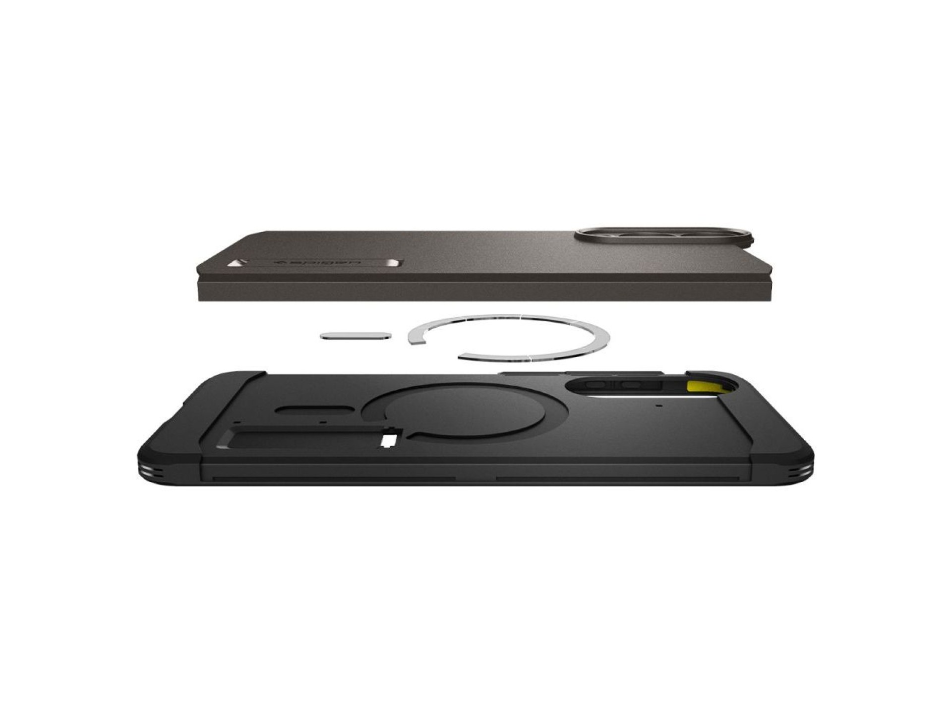 Funda Spigen Tough Armor MagSafe para Samsung Galaxy S25 Edge - Gris/Negro