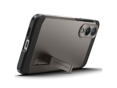 Funda Spigen Tough Armor MagSafe para Samsung Galaxy S25 Edge - Gris/Negro