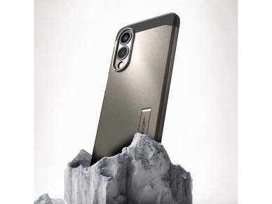Funda Spigen Tough Armor MagSafe para Samsung Galaxy S25 Edge - Gris/Negro