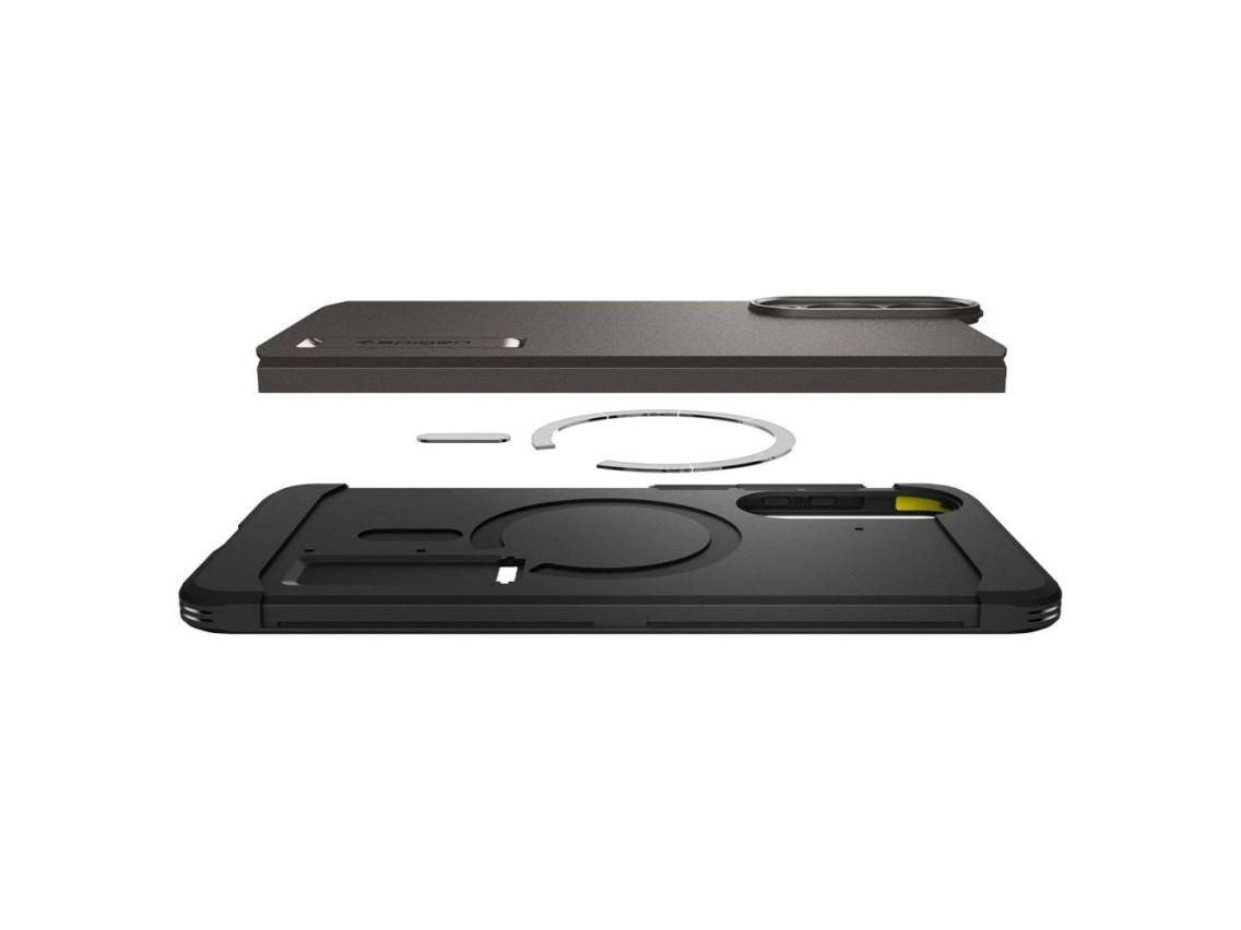 Funda Spigen Tough Armor MagSafe para Samsung Galaxy S25 Edge - Gris/Negro