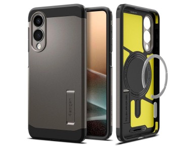 Funda Spigen Tough Armor MagSafe para Samsung Galaxy S25 Edge - Gris/Negro