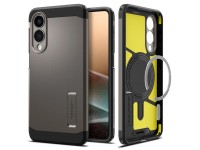 Funda Spigen Tough Armor MagSafe para Samsung Galaxy S25 Edge - Gris/Negro