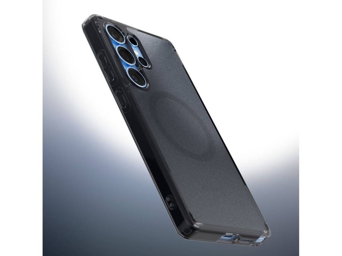 Funda Spigen Ultra Hybrid Mag Case con MagSafe para Samsung Galaxy S25 Edge - Negro translúcido