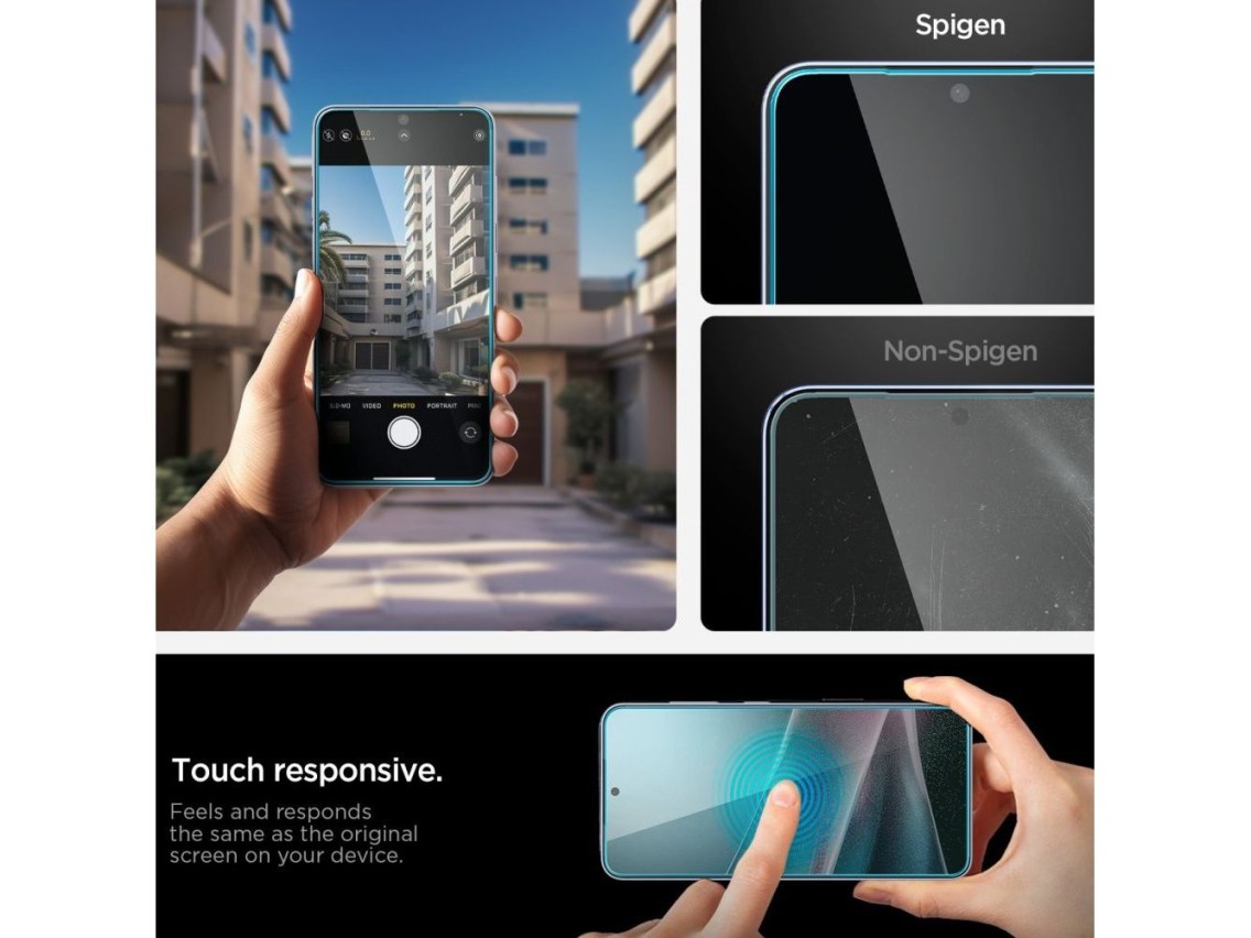 Protector de pantalla de vidrio templado Spigen Glas.TR "Ez Fit" Pro para Samsung Galaxy S25 Edge
