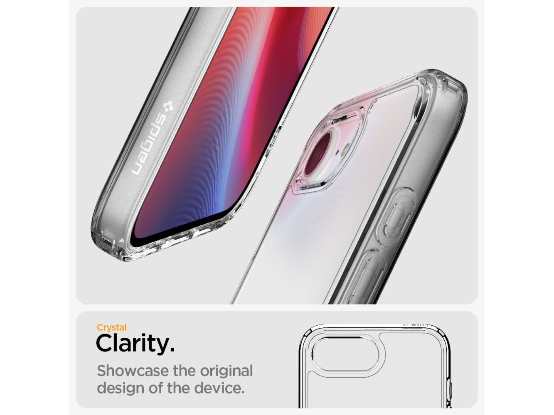 Funda Spigen Ultra Hybrid para iPhone 16e / 17e - Transparente