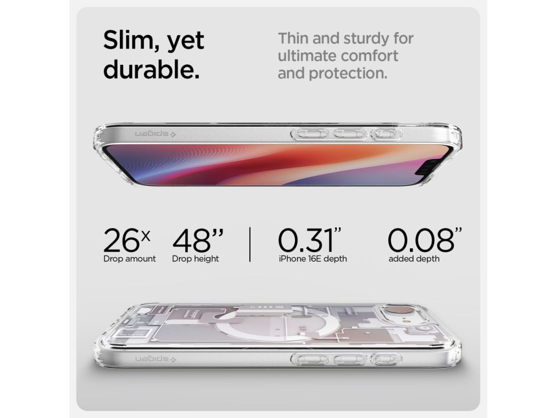 Capa Spigen Ultra Hybrid MagSafe para iPhone 16e / 17e Zero One - Branca