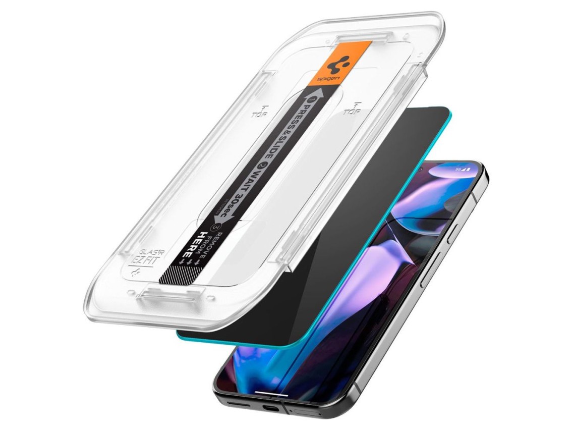 Paquete de 2 protectores de pantalla Spigen Glas.TR "Ez Fit" Privacy Glass para Google Pixel 9 Pro X