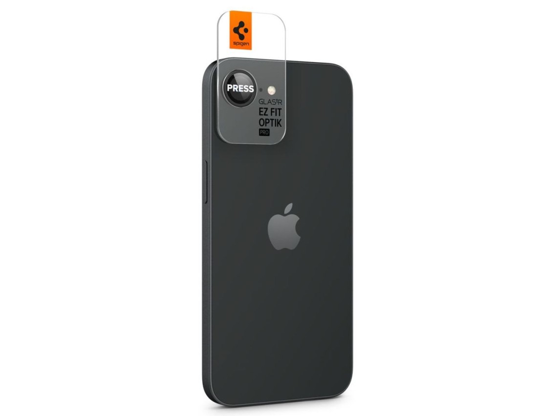 Spigen Optik Pro GLAS.TR "Ez Fit" Camera Cover 2-pack for iPhone 16e / 17e - Black