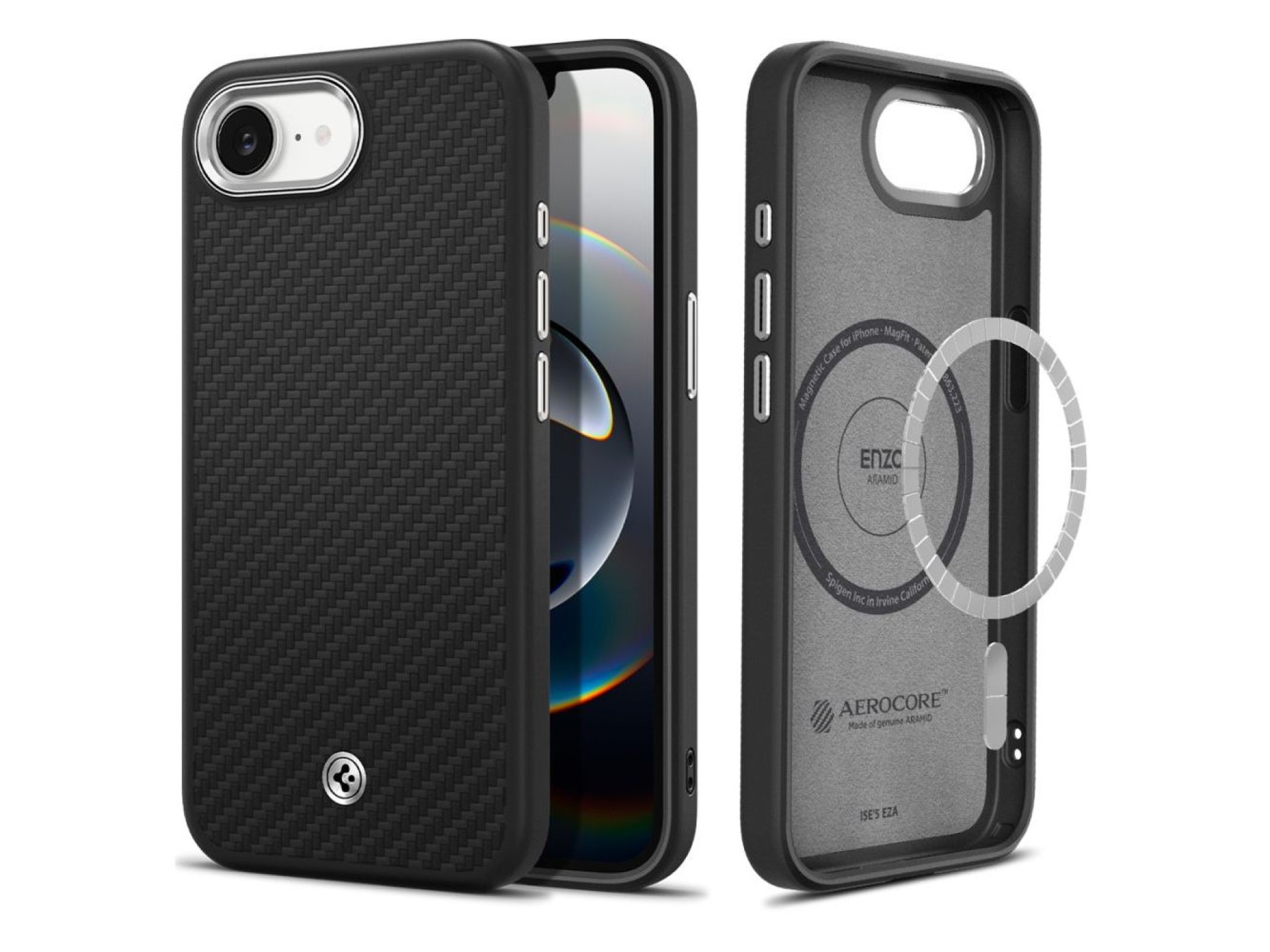 Funda Spigen Enzo Aramid MagSafe para iPhone 16e / 17e - Negra