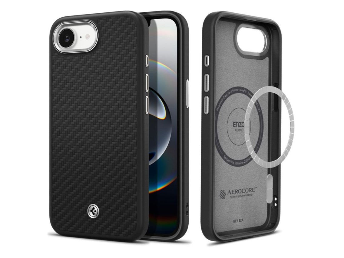 Funda Spigen Enzo Aramid MagSafe para iPhone 16e / 17e - Negra