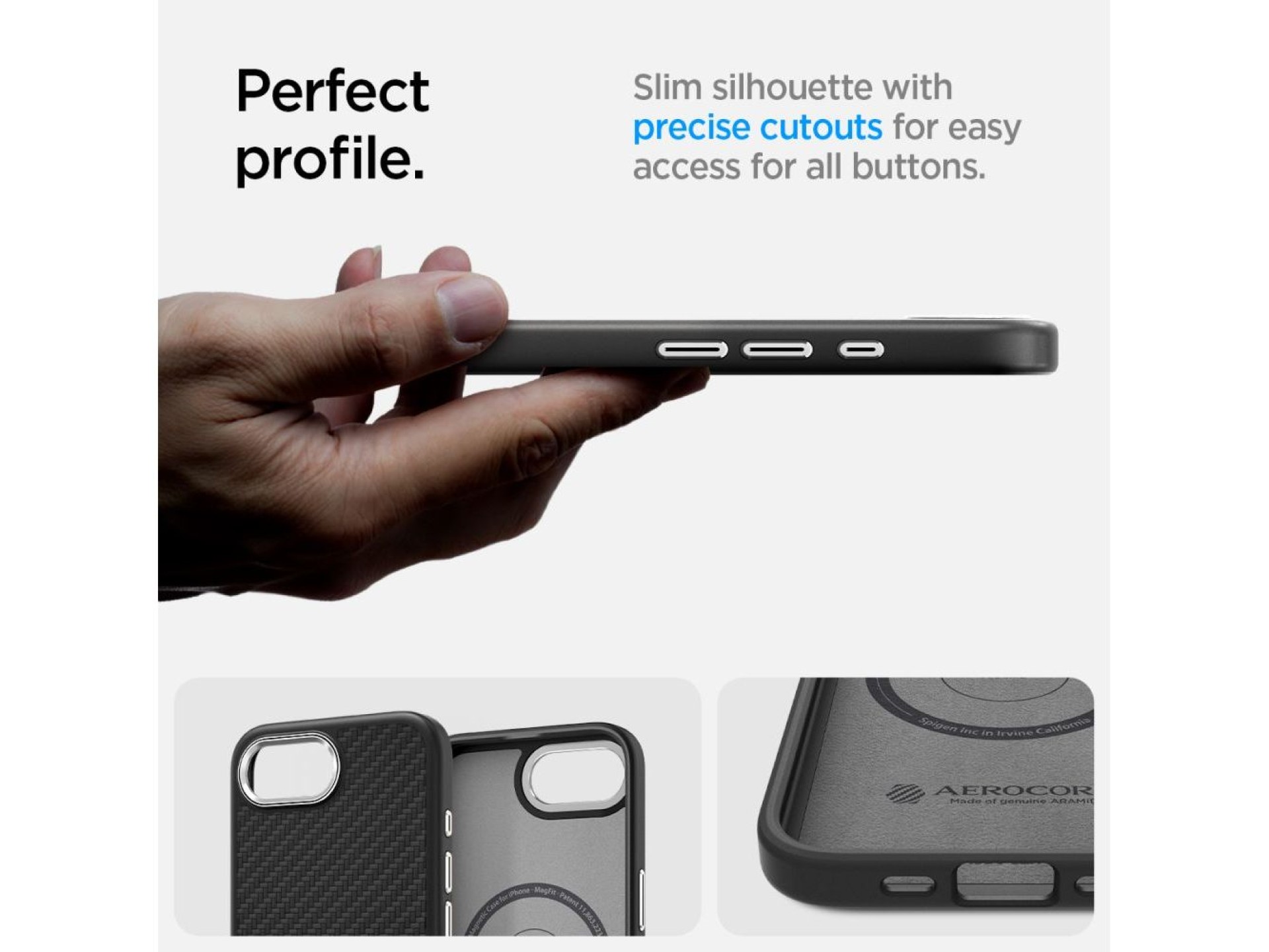 Funda Spigen Enzo Aramid MagSafe para iPhone 16e / 17e - Negra