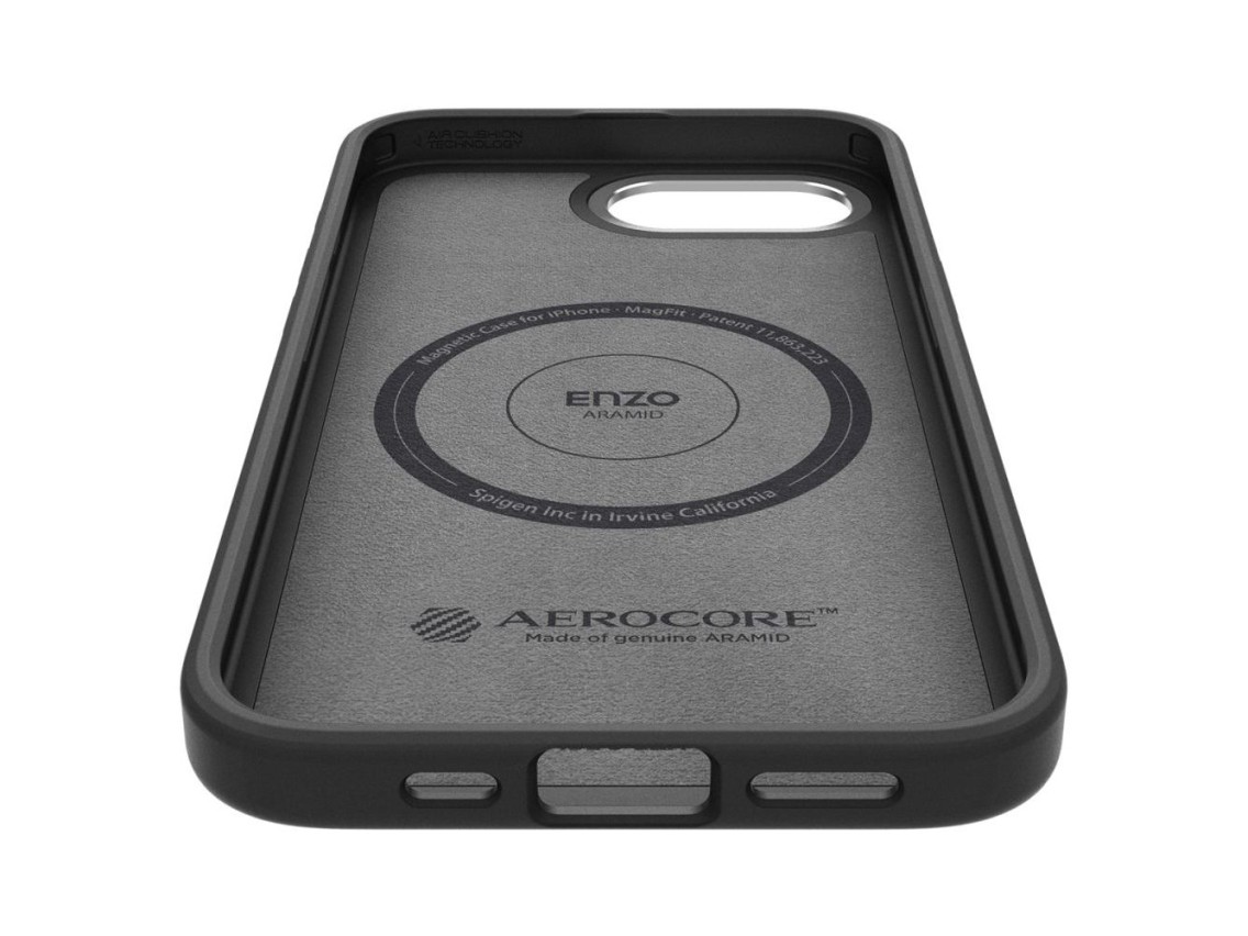 Funda Spigen Enzo Aramid MagSafe para iPhone 16e / 17e - Negra