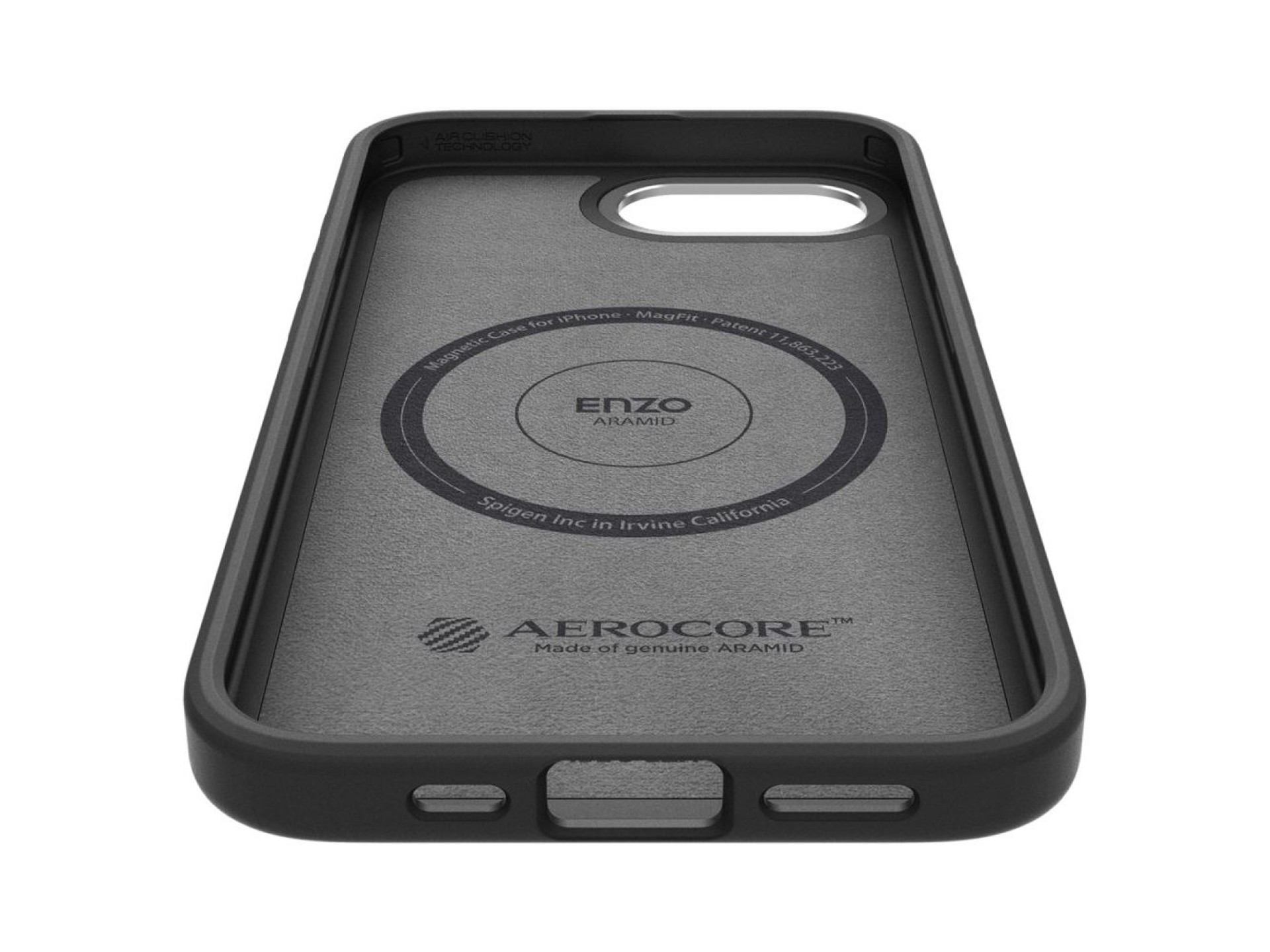 Funda Spigen Enzo Aramid MagSafe para iPhone 16e / 17e - Negra