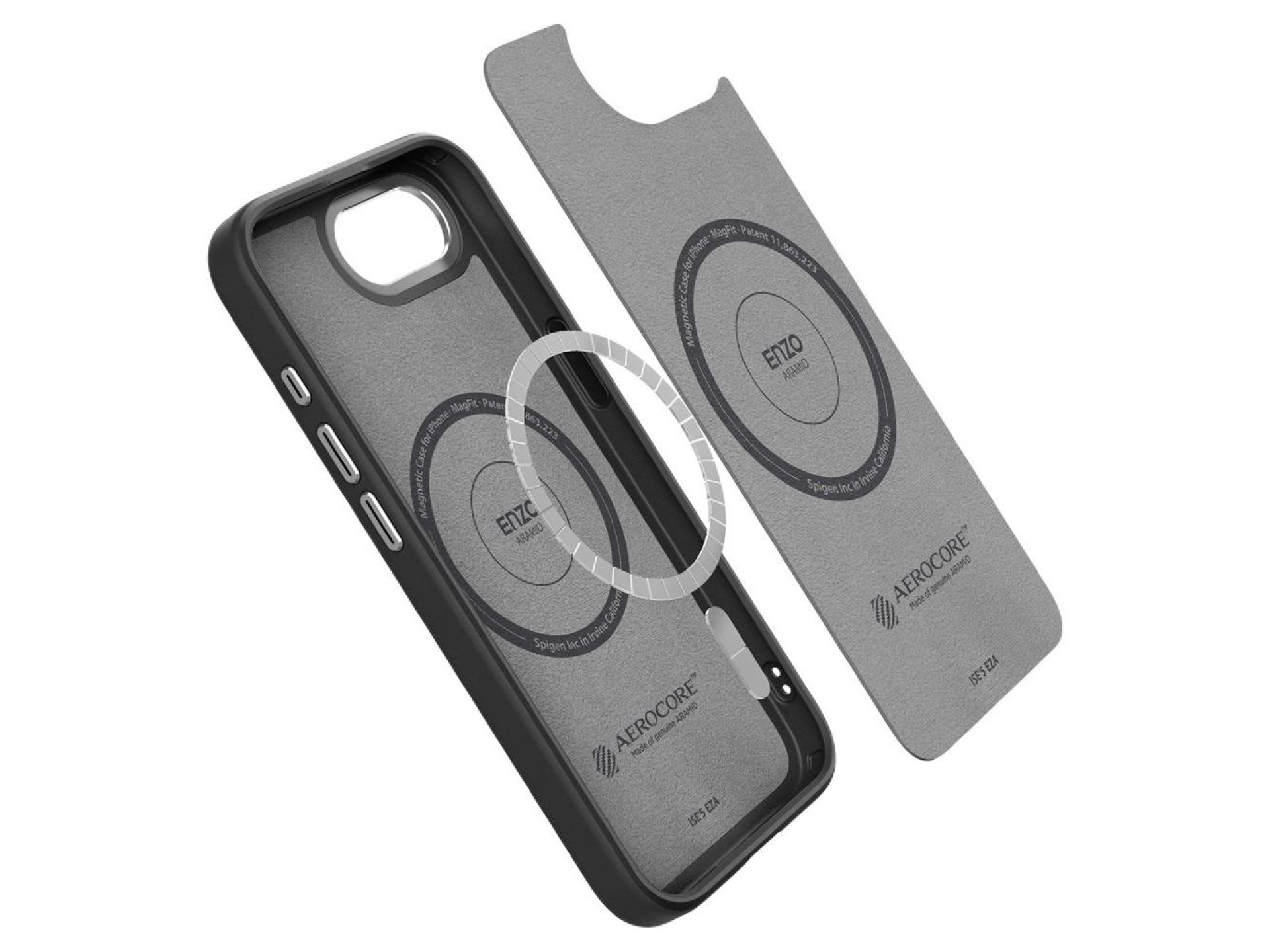 Funda Spigen Enzo Aramid MagSafe para iPhone 16e / 17e - Negra
