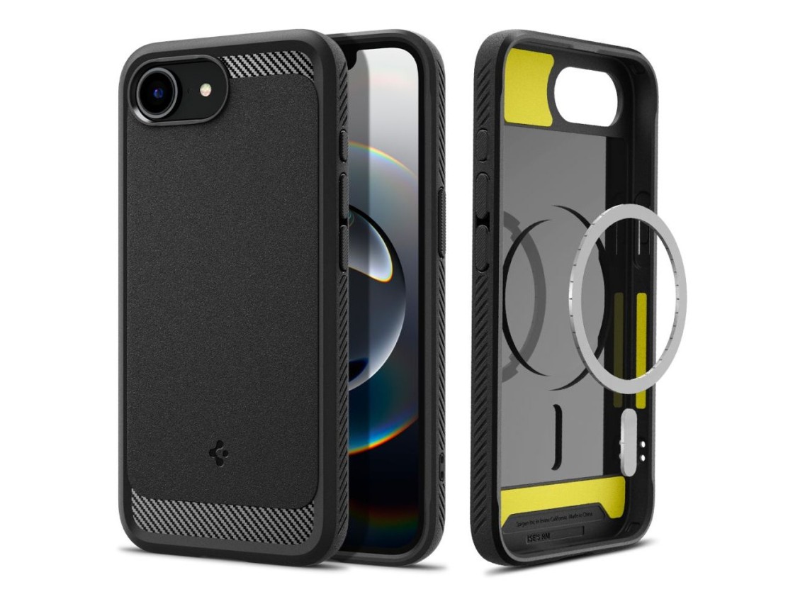 Spigen Rugged Armor MagSafe case for iPhone 16e / 17e - black