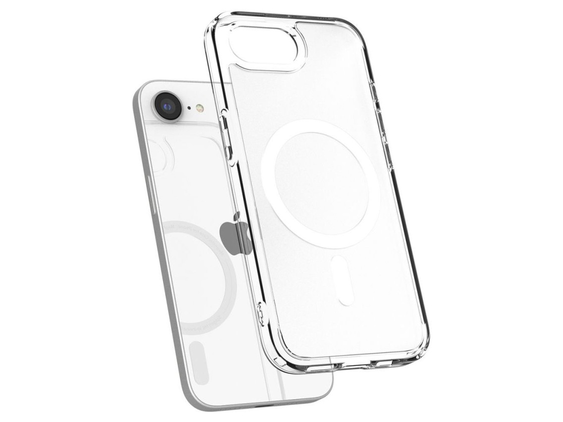 Funda Spigen Ultra Hybrid MagSafe para iPhone 16e / 17e - Blanca, translúcida