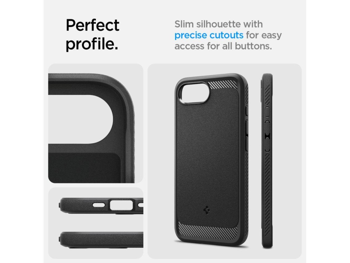 Spigen Rugged Armor MagSafe case for iPhone 16e / 17e - black