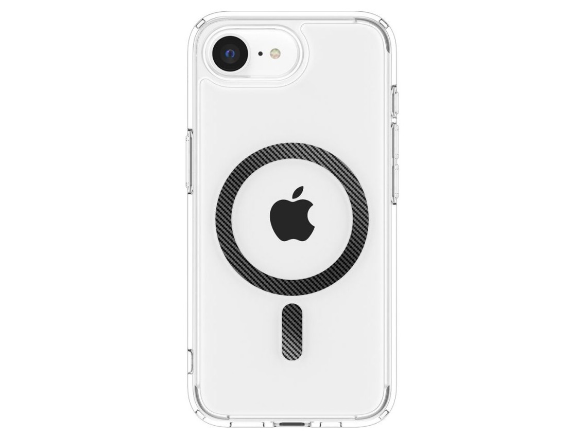 Capa Spigen Ultra Hybrid MagSafe para iPhone 16e/17e em fibra de carbono - transparente