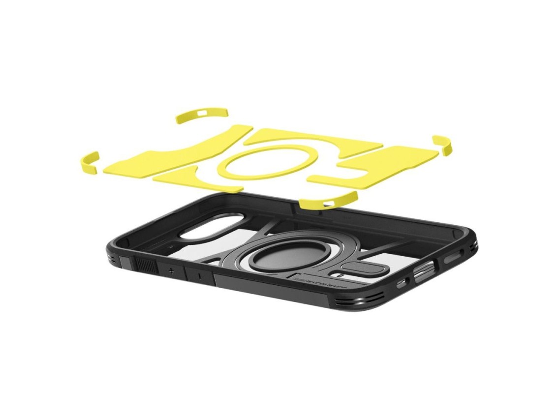 Funda Spigen Tough Armor con MagSafe para iPhone 16e / 17e con soporte - Negra
