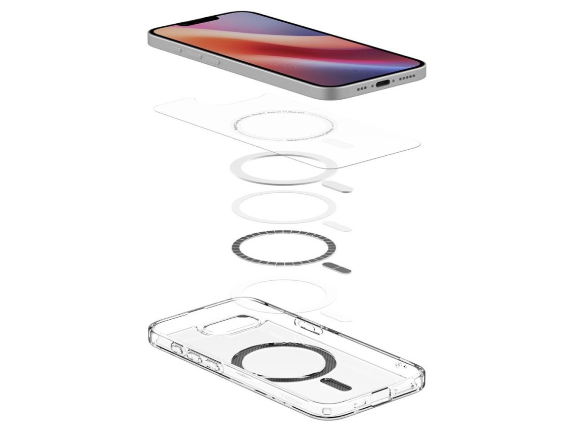 Capa Spigen Ultra Hybrid MagSafe para iPhone 16e/17e em fibra de carbono - transparente