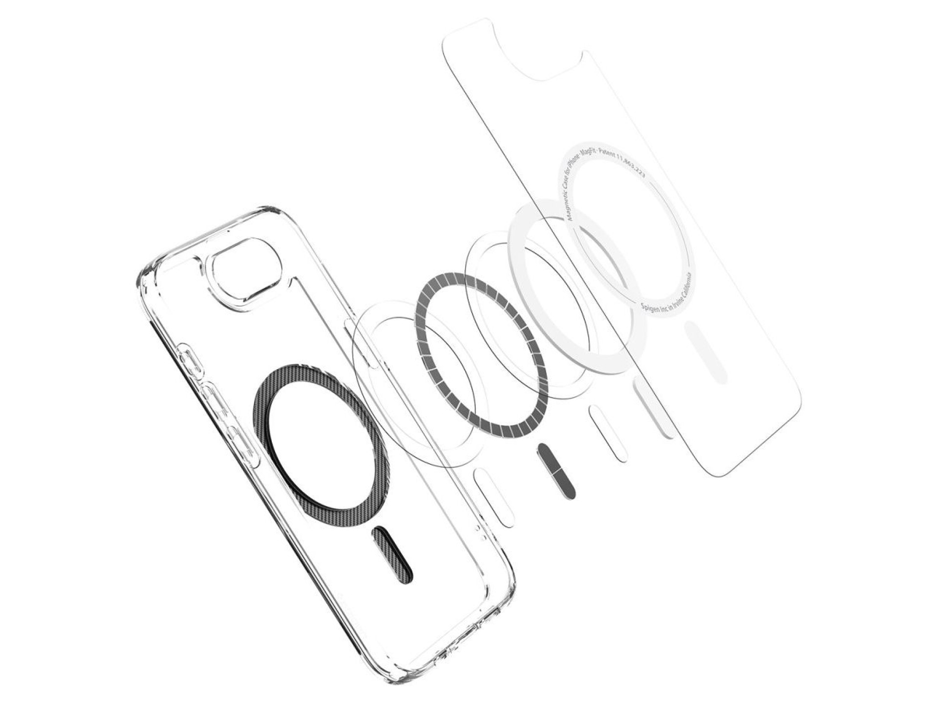 Capa Spigen Ultra Hybrid MagSafe para iPhone 16e/17e em fibra de carbono - transparente