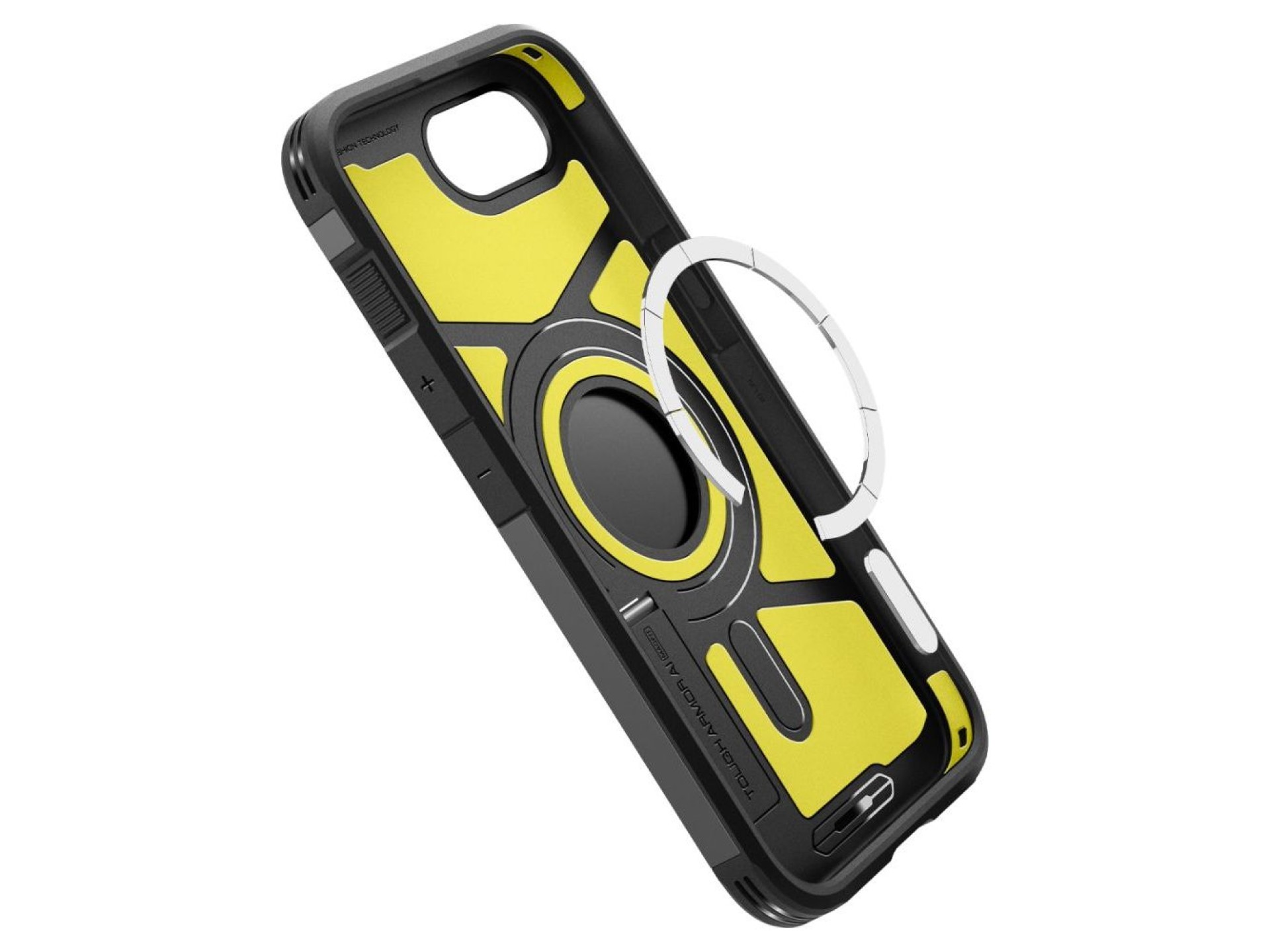 Funda Spigen Tough Armor con MagSafe para iPhone 16e / 17e con soporte - Negra