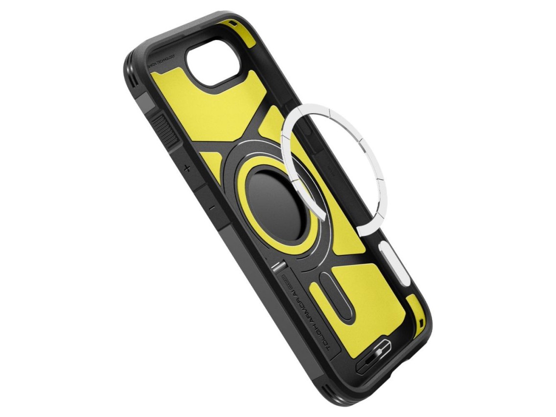 Funda Spigen Tough Armor con MagSafe para iPhone 16e / 17e con soporte - Negra