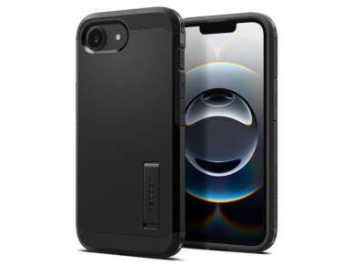 Funda Spigen Tough Armor con MagSafe para iPhone 16e / 17e con soporte - Negra