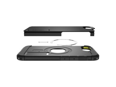 Funda Spigen Tough Armor con MagSafe para iPhone 16e / 17e con soporte - Negra