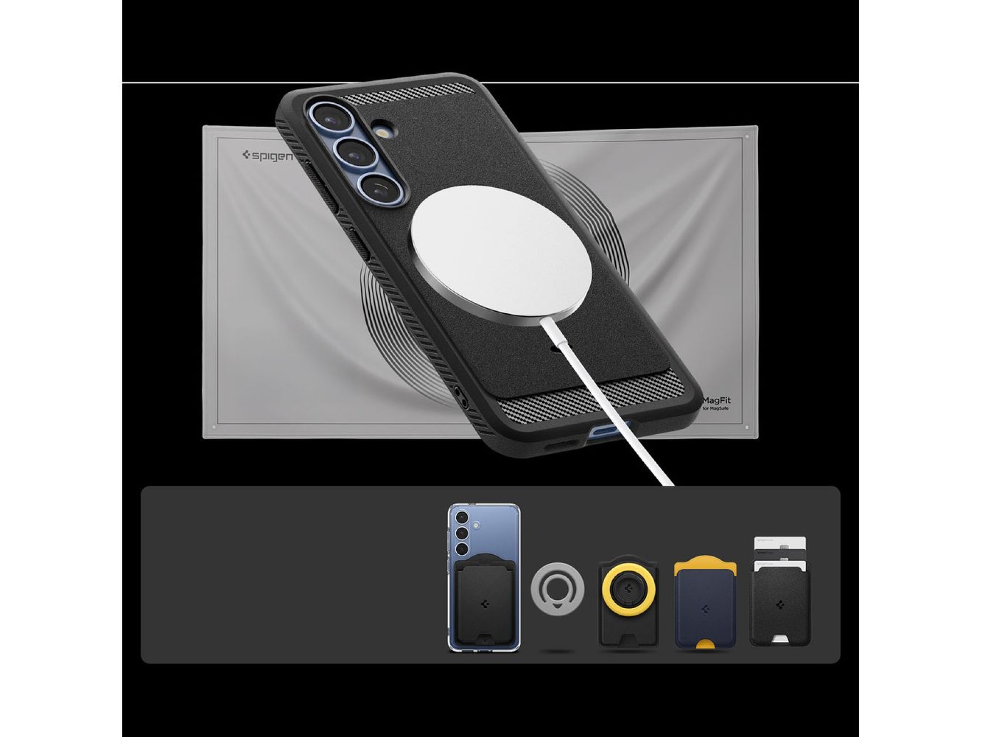 Funda Spigen Rugged Armor Mag MagSafe para Samsung Galaxy S25 - Negro mate