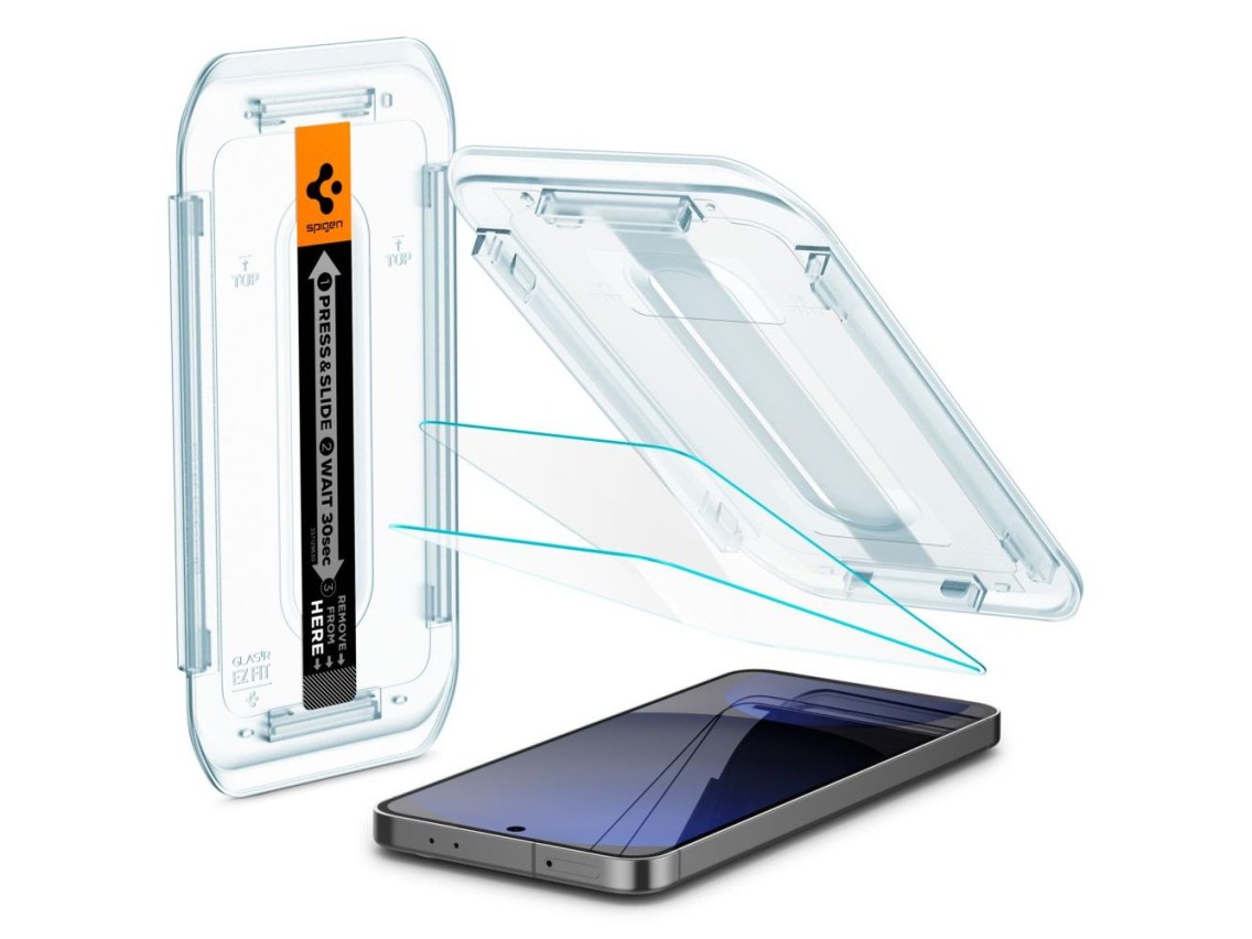 Protector de pantalla de vidrio templado Spigen Glas.tR EZ Fit para Samsung Galaxy S24 FE (2 unidade