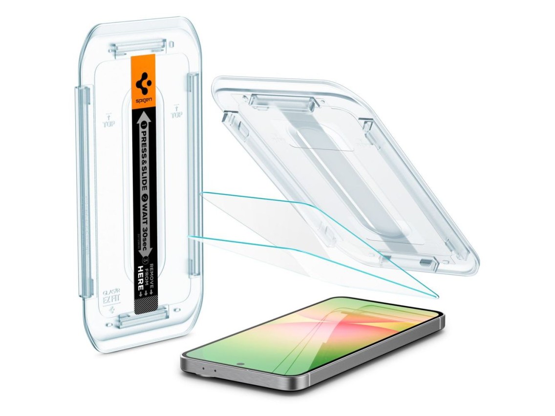 Protector de pantalla de vidrio templado Spigen Glas.tR EZ Fit para Samsung Galaxy S24 FE (2 unidade