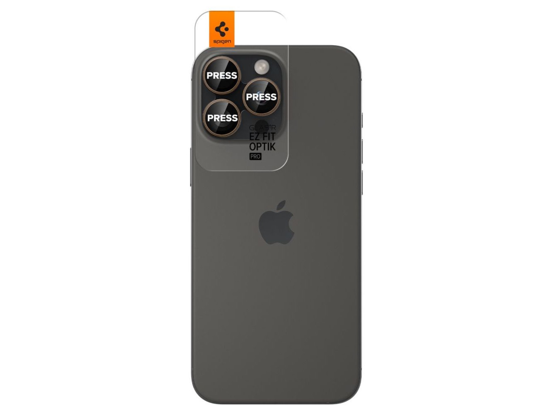 Protector de cámara Spigen Optik Pro GLAS.TR “EZ FIT” (paquete de 2) para iPhone 16 Pro / Pro Max -