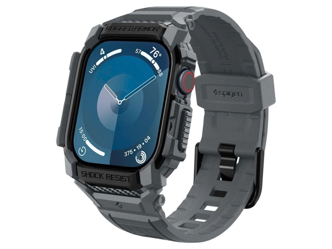Funda Spigen Rugged Armor para Apple Watch de 10 pulgadas y 46 mm - Gris