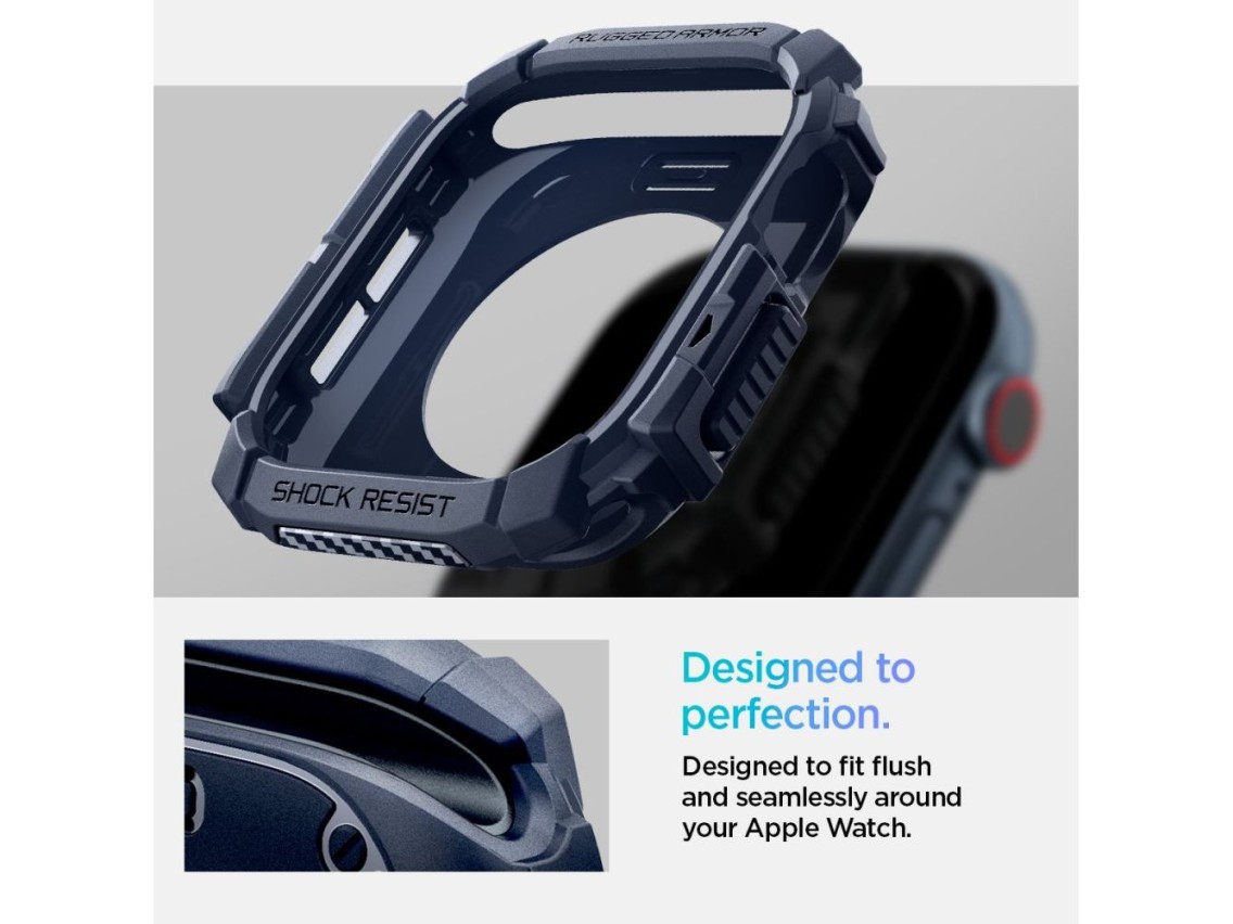 Spigen Rugged Armor Case for Apple Watch 10 46mm - Navy Blue