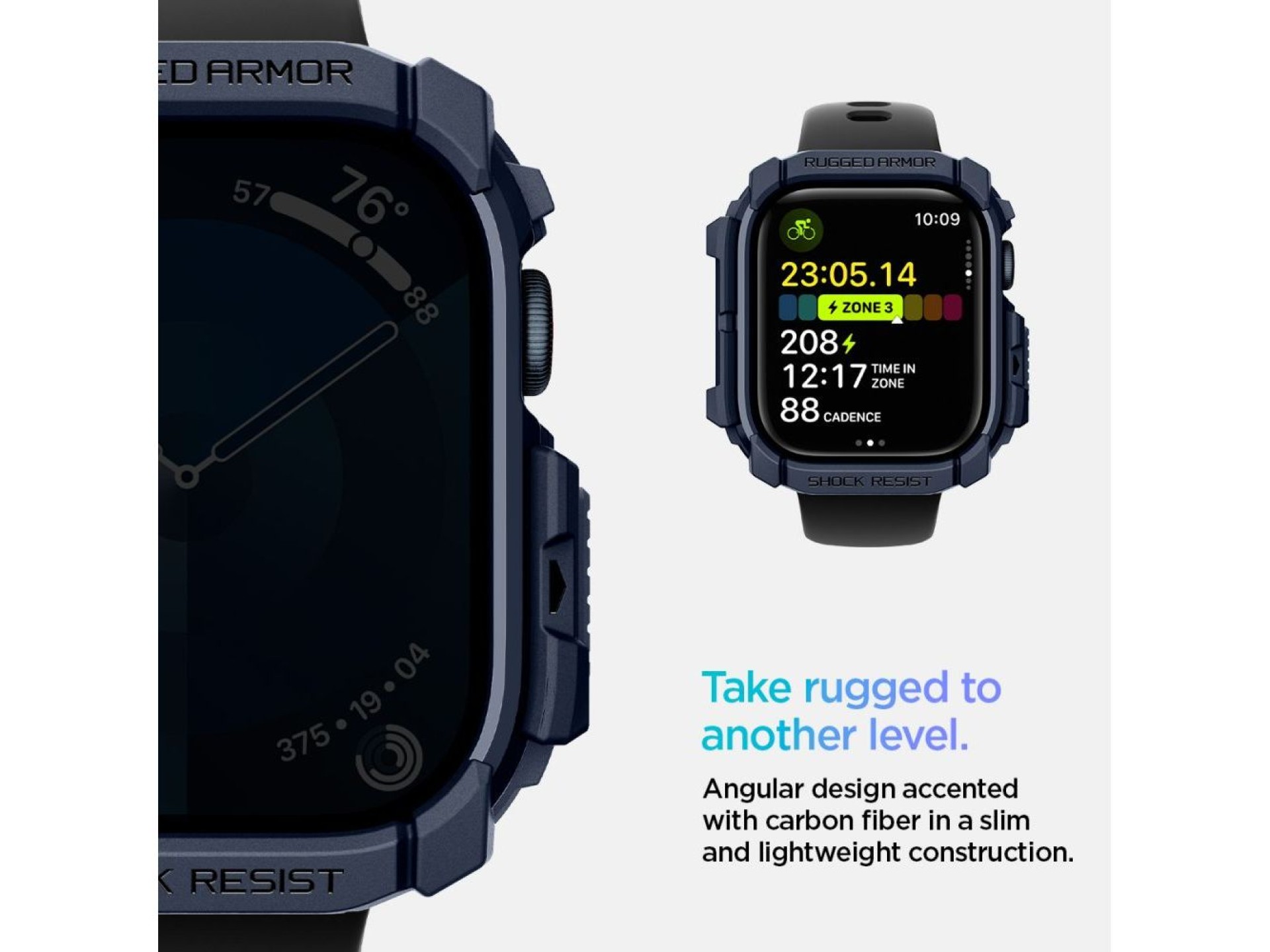 Spigen Rugged Armor Case for Apple Watch 10 46mm - Navy Blue
