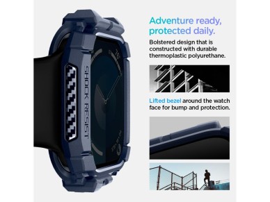 Spigen Rugged Armor Case for Apple Watch 10 46mm - Navy Blue Spigen Rugged Armor Case for Apple Watch 10 46mm - Navy Blue