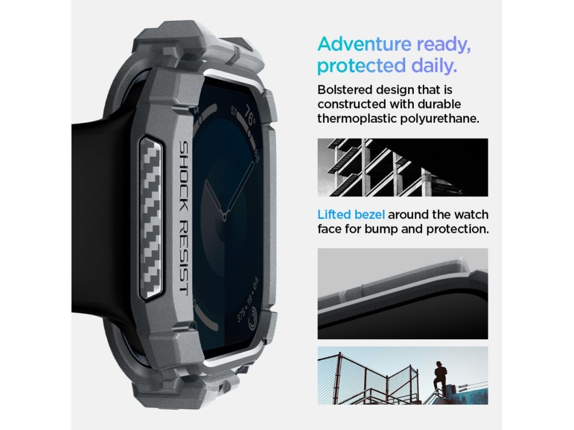 Capa Spigen Rugged Armor para Apple Watch 10 46mm - Cinza