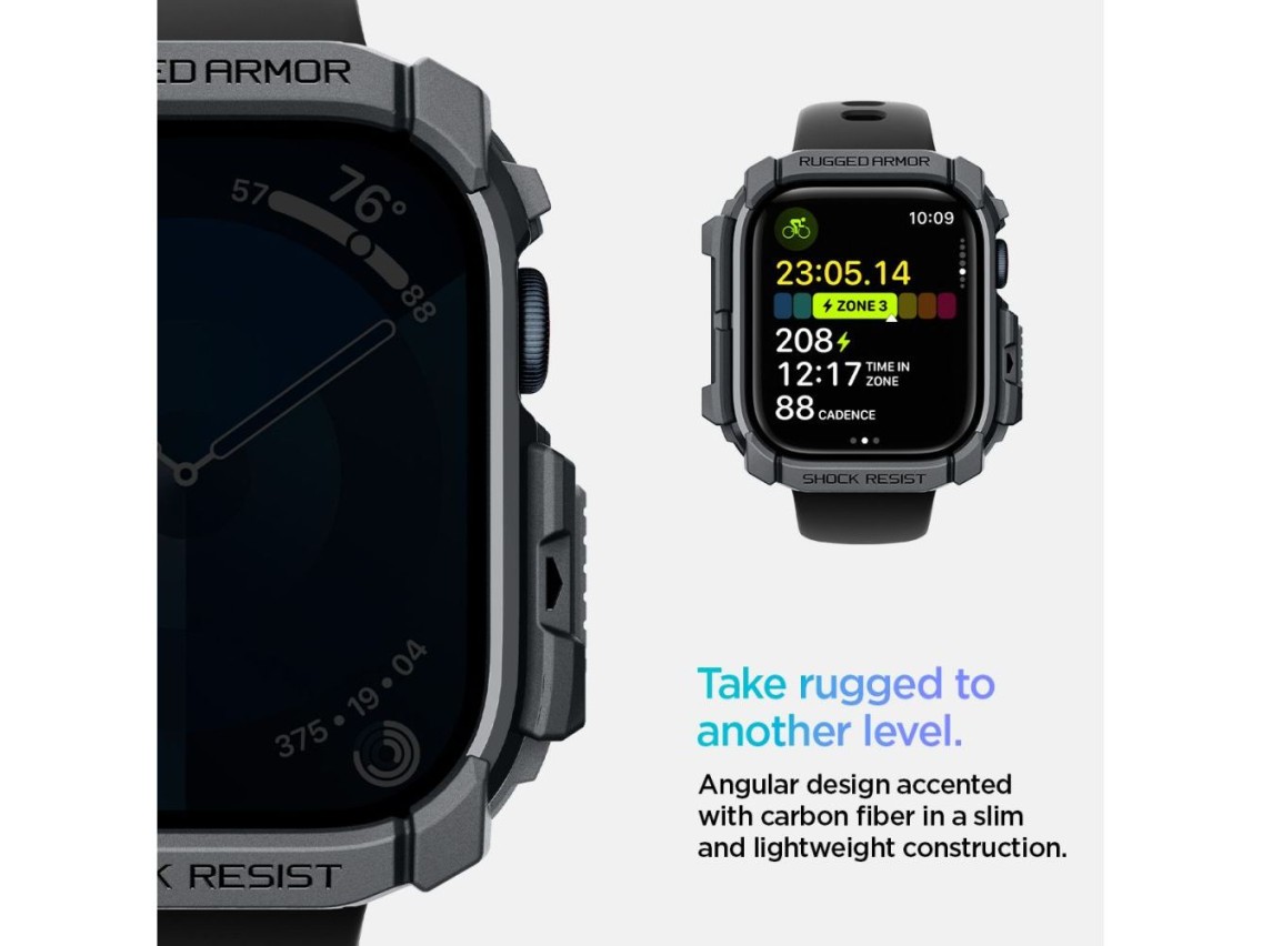Capa Spigen Rugged Armor para Apple Watch 10 46mm - Cinza