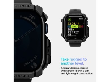 Spigen Rugged Armor Case for Apple Watch 10 46mm - Black Spigen Rugged Armor Case for Apple Watch 10 46mm - Black