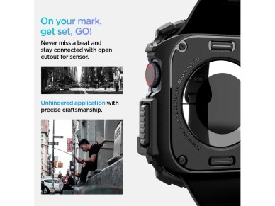 Spigen Rugged Armor Case for Apple Watch 10 46mm - Black Spigen Rugged Armor Case for Apple Watch 10 46mm - Black