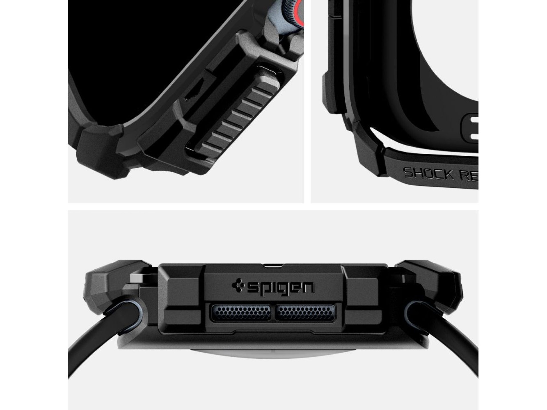 Capa Spigen Rugged Armor para Apple Watch 10 46mm - Preta