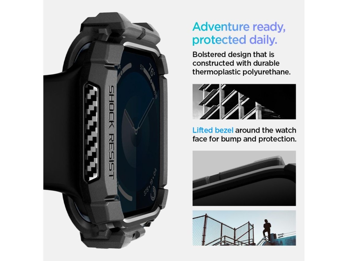 Capa Spigen Rugged Armor para Apple Watch 10 46mm - Preta