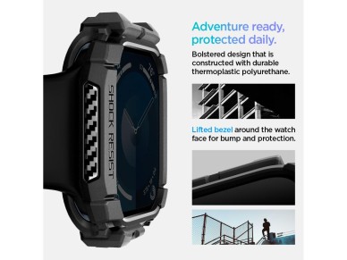 Spigen Rugged Armor Case for Apple Watch 10 46mm - Black Spigen Rugged Armor Case for Apple Watch 10 46mm - Black