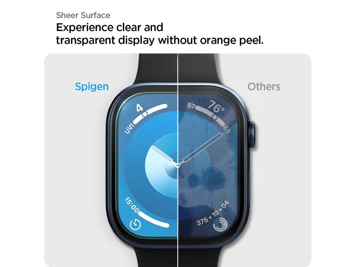 Protector de pantalla Spigen Elite Shield “EZ FIT” de cristal híbrido (paquete de 2) para Apple Watc